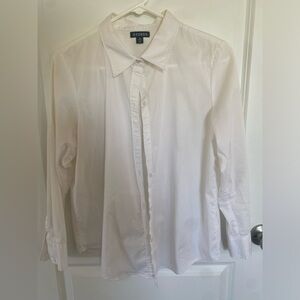 Womens white button down shirt